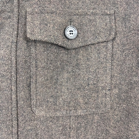 NWOT |•DOCKERS•| Brown Herringbone Military Style Wool Blend Winter Coat Size XL - Picture 5 of 16